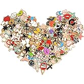 Small Jewelry Making Charms Crafts: 200 Pieces Bulk Colorful Assorted Cute Mini Enamel Pendants for DIY Earring Necklace, Key Dangle, Teen Bracelet Decor, Christmas Keychain Tiny Embellishments