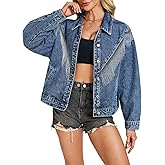 SCOFEEL Women's Fringed Denim Jacket Oversized Tassel Sparkly Jean Jackets 2026 Western Country Concert Outfits