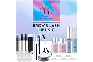 BLOOMORA Lash Lift Kit & Eyebrow Lamination Kit, 2-in-1 Solution, At Home Brow Lamination Kit, Beginner/Professional, Eyelash Lift Kit, Lasts 6-8 Weeks, 15 Applications, DIY Brow + Lash Perm Kit