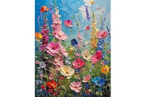 AUSANRL Wild Flowers Square Diamond Painting Kits - Square Drill Diamond Paintings Flowers,Square Diamond Art,DIY Flower Gem Painting for Adults and Crafts for Gifts and Home Wall Decor 12x16inch