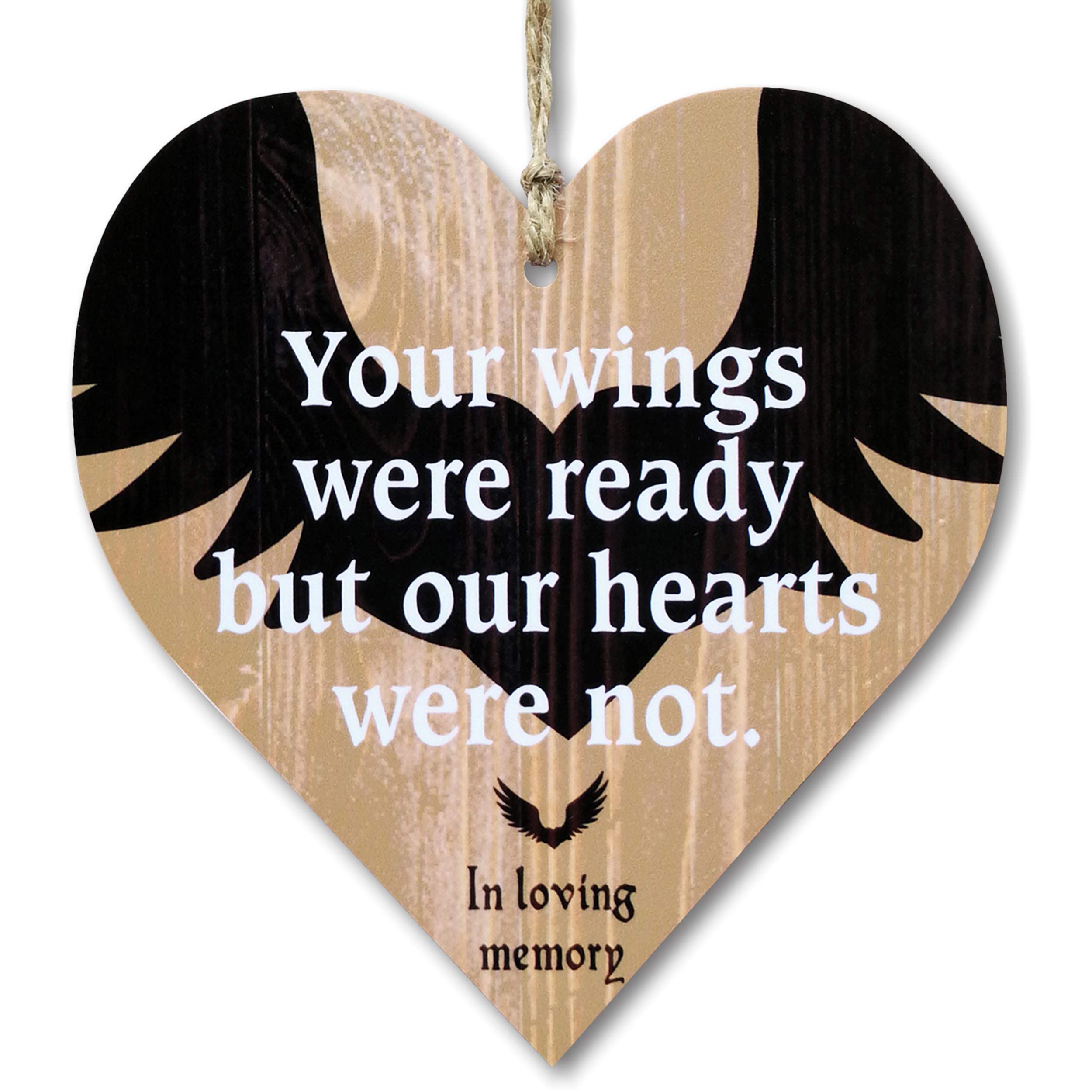 CARISPIBET Your wings were ready | decorative sign, homage for loved ones, bereavement sympathy 5" x 5"