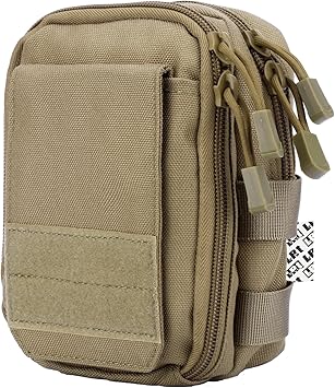 LefRight multipropósito táctico de Molle bolso de la cintura bolsa de la pistolera combinado utilidad correa de liberación rápida desmontable (Khaki)