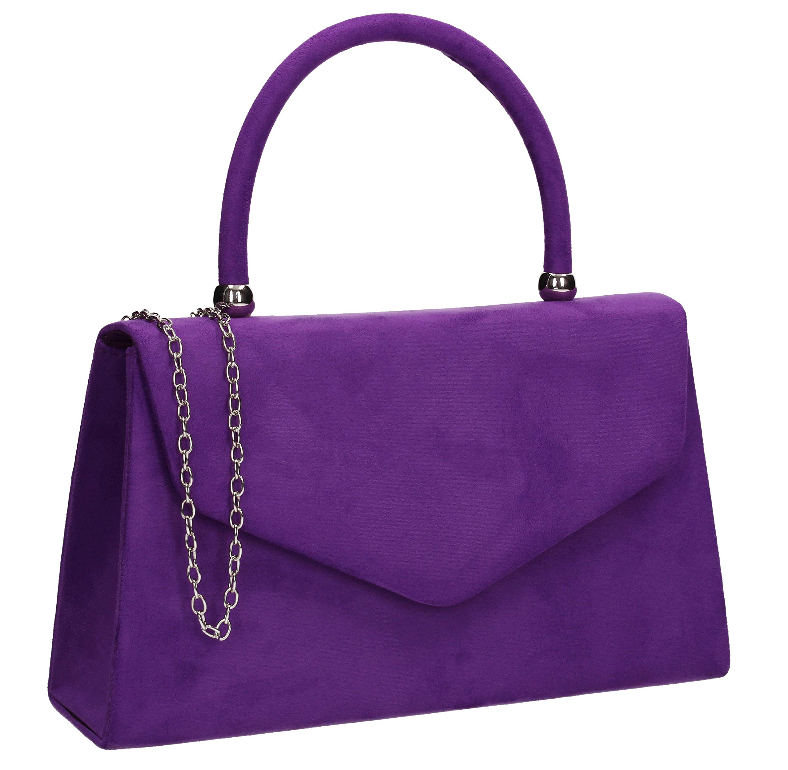 SwankySwans Women's Kendall Suede Clutch Bag, Purple, One Size