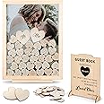 GLM Premium Wedding Guest Book Alternative with Welcome Sign and 85 Hearts - A Perfect Piece to Rustic Wedding Decorations for Ceremony Outside, an Alternative for Your Guest Book Wedding Reception!