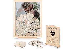 GREAT LAKES MEMORIES GLM Premium Wedding Guest Book Alternative with Welcome Sign and 85 Hearts - A Perfect Piece to Rustic Wedding Decorations for Ceremony Outside, an Alternative for Your Guest Book Wedding Reception!