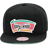 Mitchell & Ness San Antonio Spurs NBA Core Basic Snapback Hat Adjustable Cap - Black