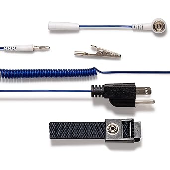 Amazon アースコード アースケーブル アース線 アース線 アースストラップ アースストラップ アースケーブル Esd アースブレスレット 3極プラグ付き静電気防止リストストラップ ワニ口クリップ 研究器具 実験用品 産業 研究開発用品 通販