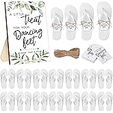 Toulite Wedding Flip Flops Bulk for Guests Sandal Dancing Slipper Gifts Wedding Sign Tags Rope Bridal Shower
