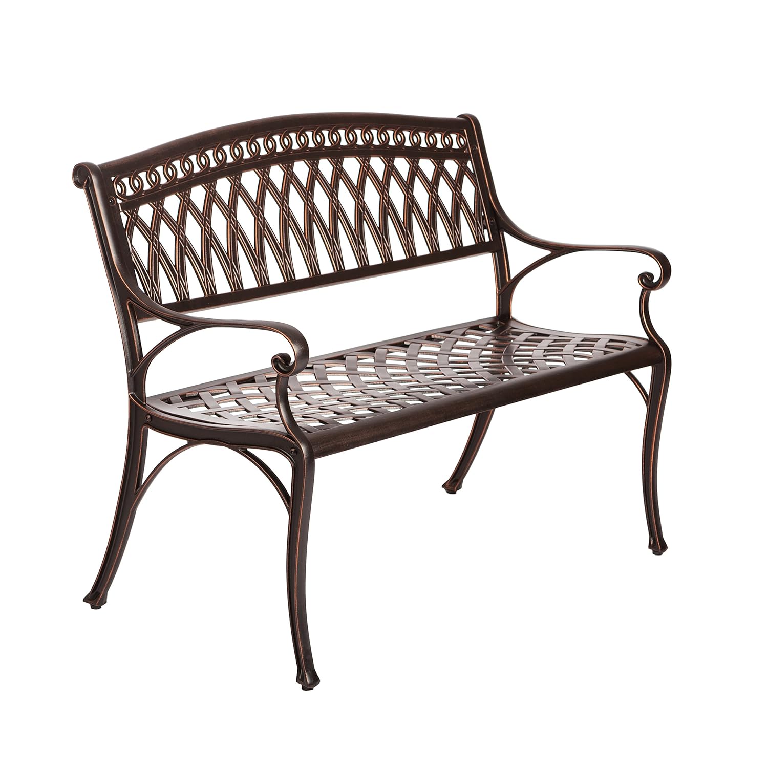 Antique Bronze Cast Aluminum Garden Bench: Amazon.co.uk: Garden & Outdoors