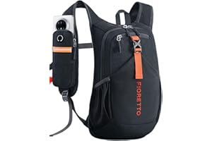 FIORETTO 10L Hiking Backpack for Women Men Mini Packable Backpack Lightweight Small Daypack for Camping Travel Outdoor, Black
