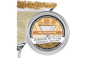 BAKELL Brew Glitter - Gold Rimming Sugar (4oz, 1x Bar Tin) Cocktail Garnish for Mixed Drinks & Refreshments