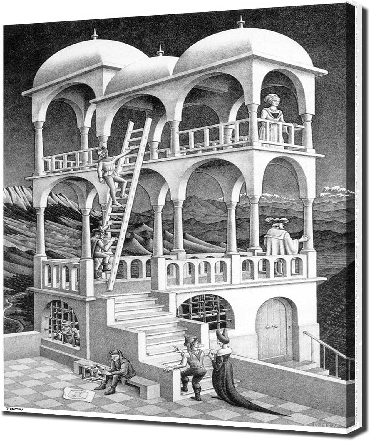 M. C. Escher Belvedere reproducción de arte sobre