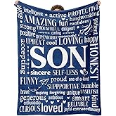 Valentines Day Gifts for Son Blanket Son Gifts from Mom and Dad Birthday Gift for Son Graduation Gift for Son Father Day Mother Day Son Birthday Christmas Baptism Easter Gifts for Son Blanket 50"x60"