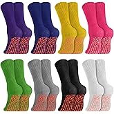 Panitay 8 Pairs Kids Non Slip Socks Grip Socks Athletic Yoga Socks for Boys Girls Pilates Dance Yoga Gym Hospital