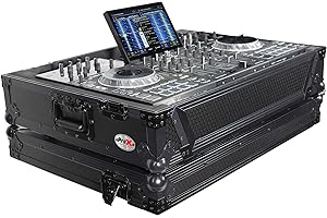 PROX LIVE PERFORMANCE GEAR ProX XS-PRIME4 WBL ATA Flight Case For Denon PRIME 4 DJ Controller with 1U Rack Space and Wheels Hard Road Gig Ready Cases