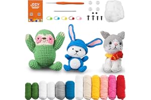 TEZKIM Crochet Kit for Beginners, Crochet Kits, Step-by-Step Video Tutorials, Crochet Kit for Beginners Kids, Beginner Crochet Kit for Kids, Kids Crochet Kit for Beginners, Beginner Crochet Kit for Adults