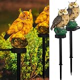 Dazzle Bright Owl Figure Solar LED Lights, Resin Garden Waterproof Decorations with Stake for Outdoor Yard Pathway Outside Pa