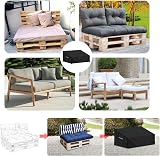 LAMUNI Pallet Sofa Cover 2 Seater Deep Seat Outdoor Waterproof 138x99x80/40cm view 7