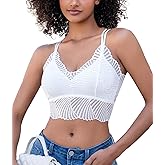 GDCMZW Lace Bralette for Women V Neck Camisoles Racerback Adjustable Strap Crop Top