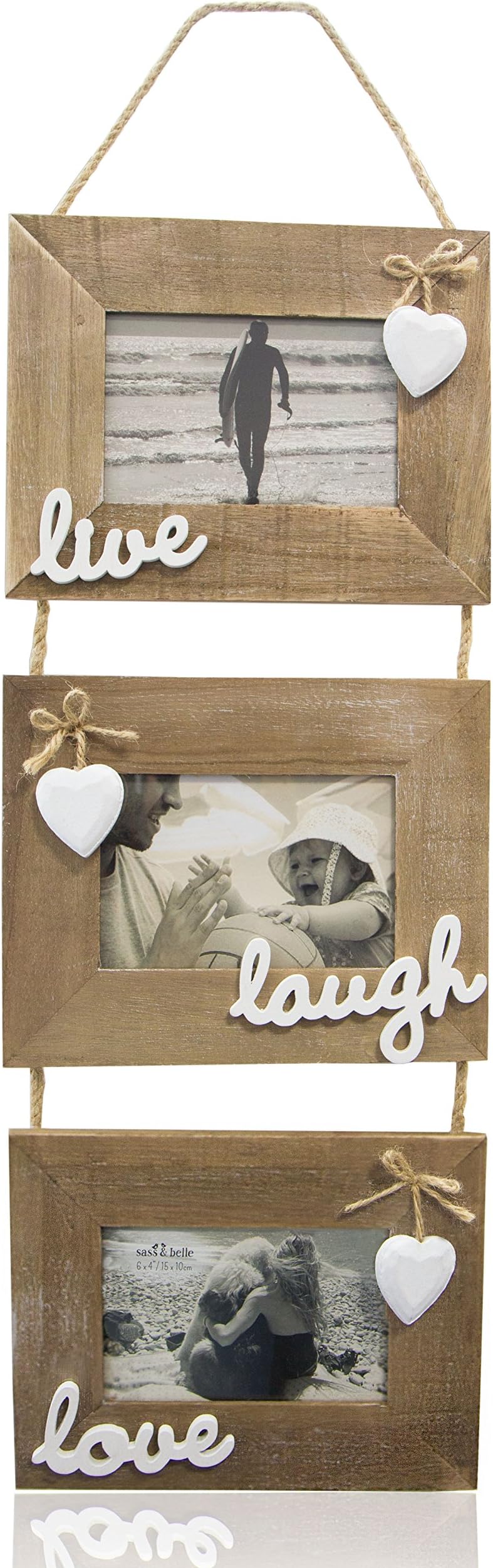 JC 6x4" Pretty Hanging Photo Frames, Natural Brown by Just Contempo