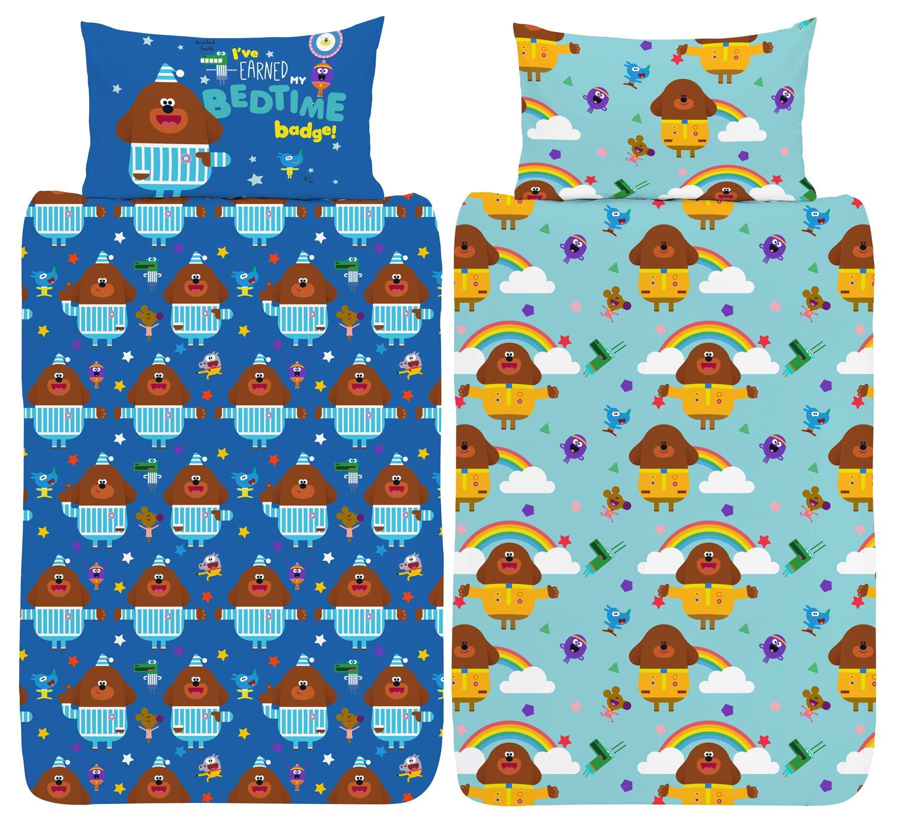 Hey Duggee Junior Cot Duvet Cover - Bedtime Hug Design - Official Reversible Bedding Set - Polycotton