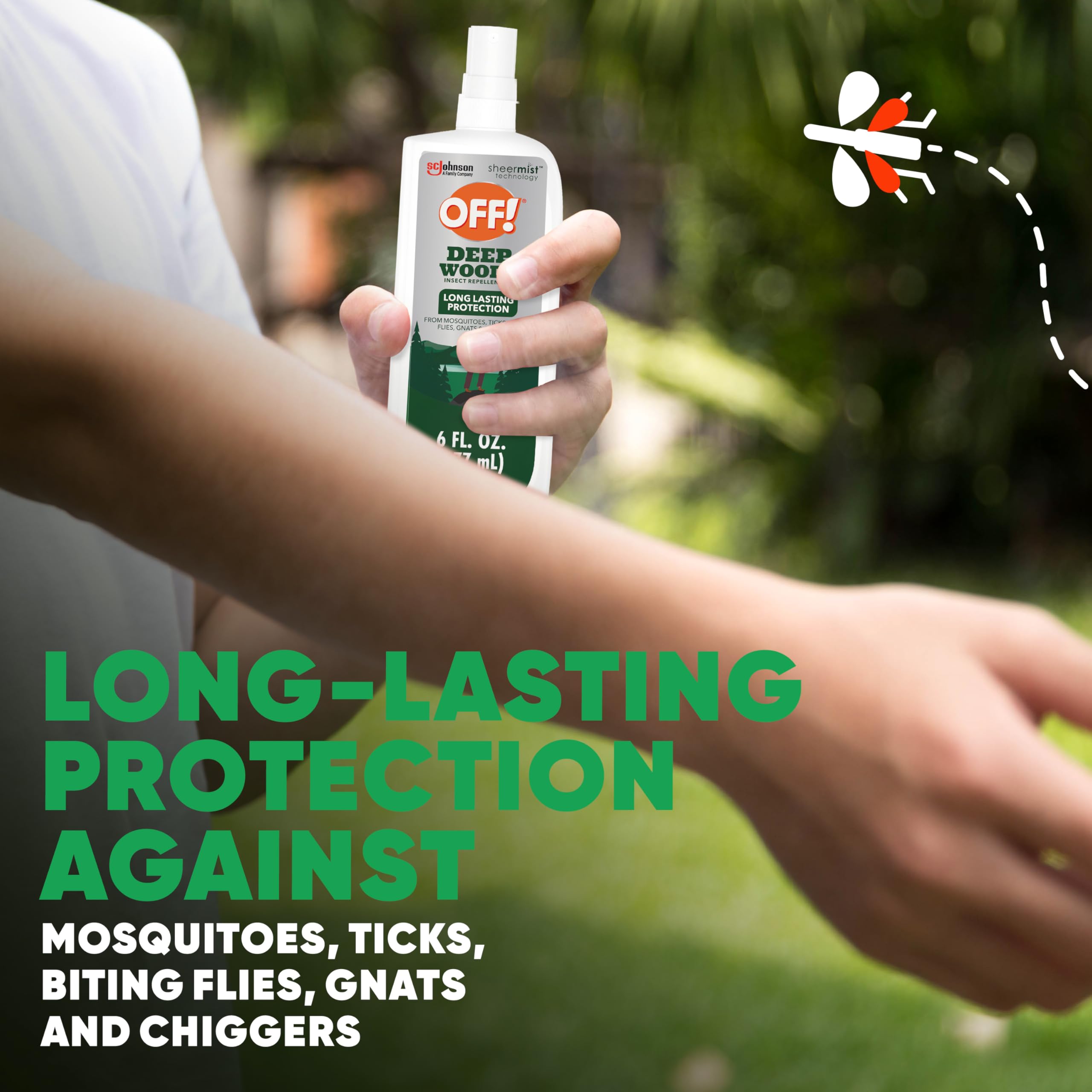 OFF! Deep Woods Insect Repellent VII Spritz, Bug Spray with Long Lasting Protection from Mosquitoes and Ticks, 6 oz