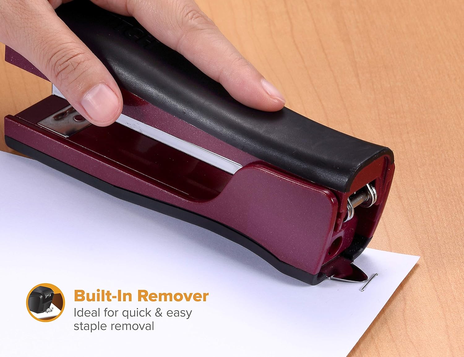 Bostitch Dynamo Stand-Up Stapler with Integrated Staple Remover and Staple Storage (B696R-MAG) : Desk Staplers : Office Products
