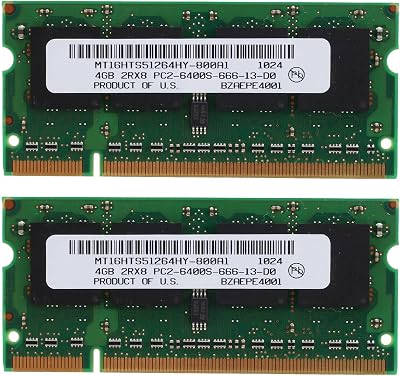 Bumdenuu 2x 4GB DDR2 Laptop RAM 800MHz PC2-6400 SODIMM 2RX8 200 Pin AMD Memory