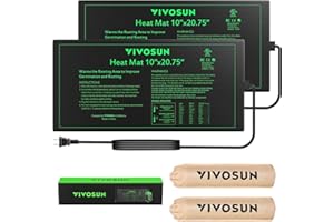 VIVOSUN 2 Pack Durable Waterproof Seedling Heat Mat 10" x 20.75" UL & MET-Certified Warm Hydroponic Heating Pad for Germinati