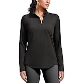 PINSPARK Workout Tops for Women Long Sleeve Athletic Shirt Quarter Zip Running Shirts Stretchy UPF 50+ Yoga Hiking Tee Top
