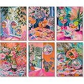 mjcakrn 6Pack Paint by Numbers Kit for Adults, Adults' Paint-by-Number Kits, Easy Acrylic Adult Paint by Number Kits, Easy Painting by Number on Canvas Arts Crafts 10x14inch