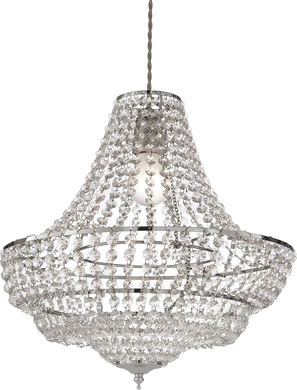 Village At Home Marilyn Pendant, Non Electric Easy fit Shade, Chrome/Clear