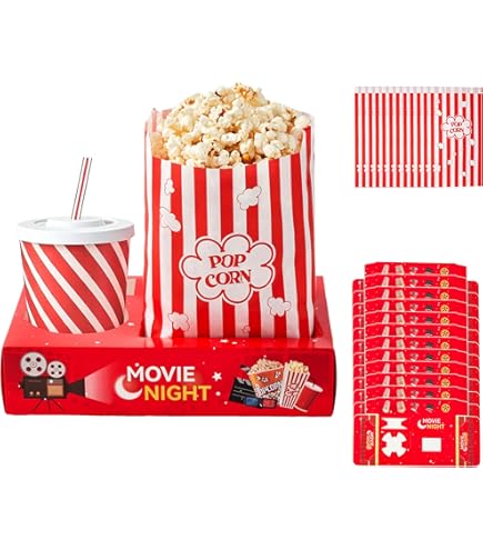 Aazon.co: SNAPPY Ovie Night Supplies 18 Pcs - Popcorn Theater Bags