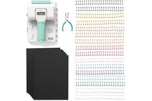 We R Memory Keepers Mini Cinch Bundle Includes Book Binding Machine, 16 Wires, Wire Cutters, and Six Black Bookboards, Easy to Use Design, Ruler, Wire or Spiral Coils, DIY Books, Notebooks, Calendars