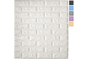 Art3d 11-Pack Peel and Stick 3D Wall Panels for Interior Wall Decor, White Brick Wallpaper, Covers 64 Sq.Ft