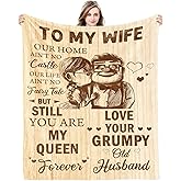 CENSIHER Gift for Wife from Husband to My Wife Blanket Wedding Anniversary Romantic Gifts for Women Birthday Christmas Valentine's Mother's Day Healing Thoughts Blanket Presents for Her