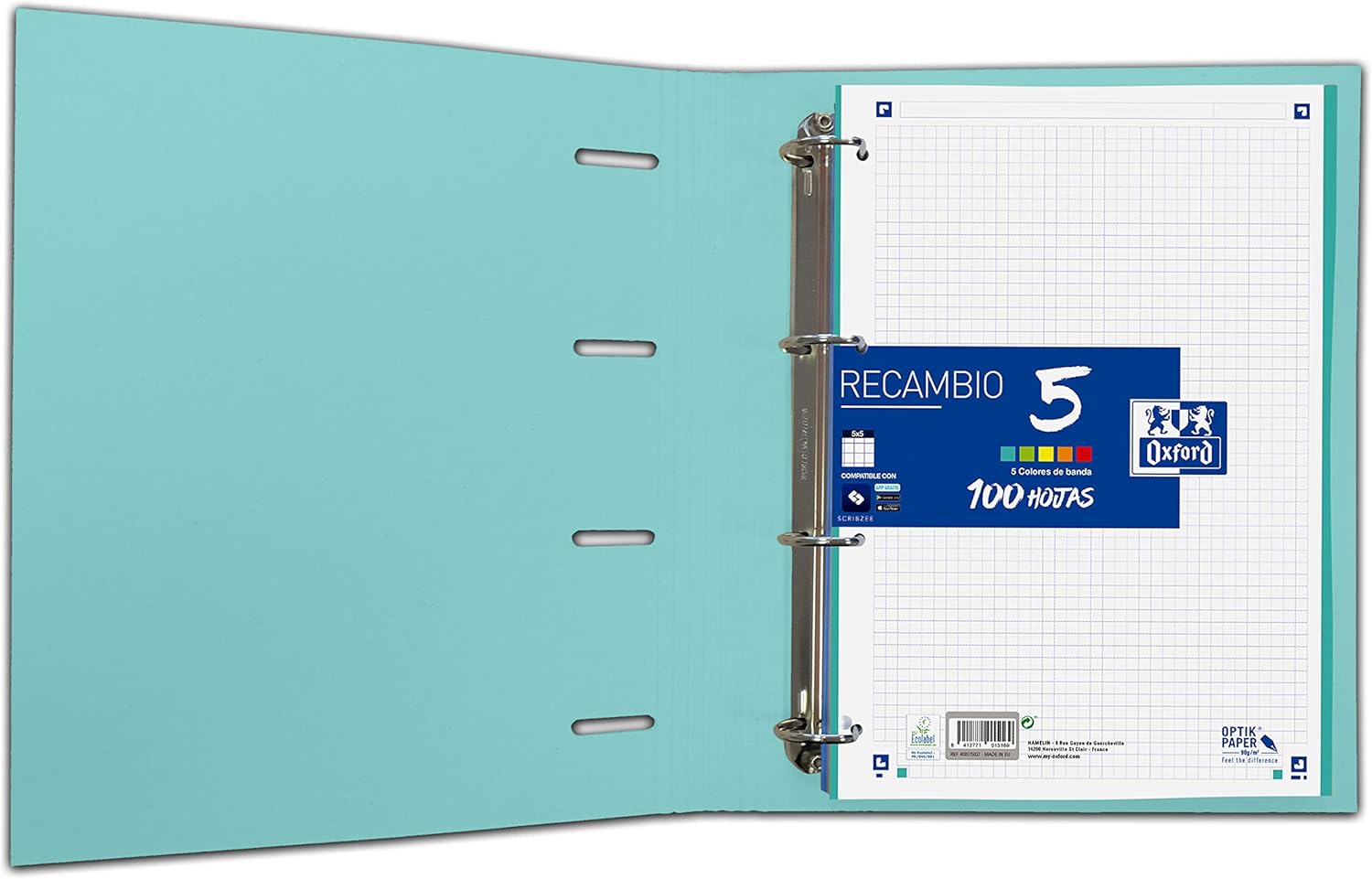 Europeanbinder A4+ Oxford Touch Folder with Refill Ice Mint Pastel, Ice Mint cake - Image 3