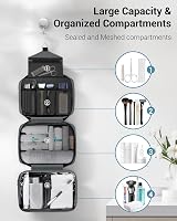 Maliton Hanging Toiletry Bag Large Waterproof Foldable Travel Grey view 2