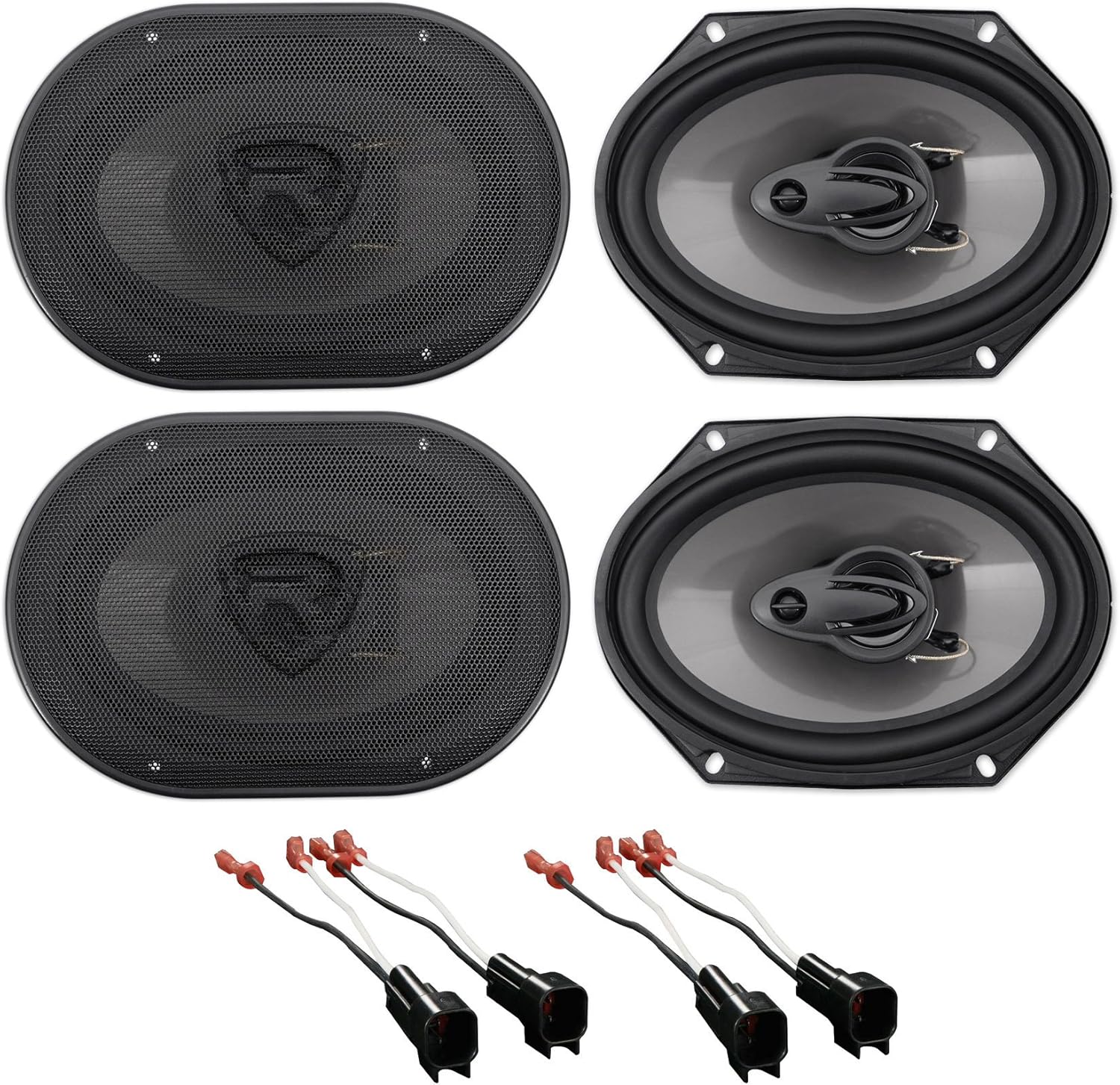 Rockville 6x8" Front+Rear Factory Speaker Replacement Kit For 9903 Ford F150 Home