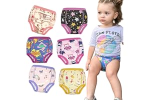 MooMoo Baby Absorbent Potty Training Underwear 6 Packs Cotton Training Pants for Boys and Girls 2T-9T