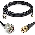 Proxicast 15 ft SMA Male to N Male Premium 240 Series Low-Loss Coax Cable (50 Ohm) for 4G LTE, 5G Modems/Routers, Ham, ADS-B,