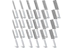 CHENGU 24 Pieces Bore Brush for Drill Wire Bore Brush Set Wire Cleaning Set Stainless Steel Cleaning for Power Drill Impact Driver (Stainless Steel)