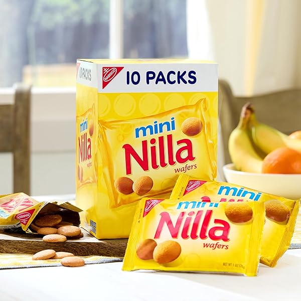 NILLA WAFERS MINI COOKIES, VANILLA WAFERS, 10 SNACK PACKS