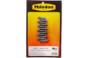 Milodon 84542 3/8" x 1" Header Bolt for Small Block Chevy, Big Block Chrysler and Pontiac, (Set of 12)