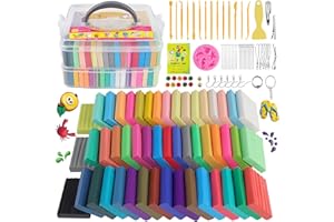 Polymer Clay Kits 50 Colors,Modeling Clay for Kids DIY Mold Oven Bake Clay With storage box Sculpting Tools and Accessories,f