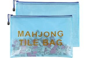 Colorato 2Pack Mahjong Tile Bag, Case for American Mah jong Set, Mahjong Gifts Accessories, Card Holder Bouch, Blue (Case Only)