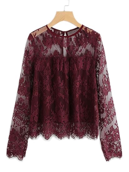 crochet floral lace eyelash top