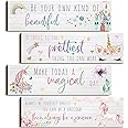 Unicorn Rainbow Girls Room Wall Decor Unicorn Rainbow Motivational Wall Art Inspirational Art Room Decor Bedroom Decor for Girls Kids Bedroom Nursery Decorations(Lovely Style)