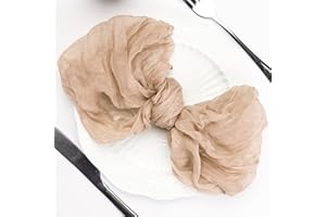SUNTQ Cheesecloth Napkins Bulk, 20"x20" Set of 12 Cotton Dinner Napkins, Rustic Boho Gauze Fabric Cloth Napkins, Handmade Table Napkins for Wedding Party Baby Shower Home Decoration,Nude