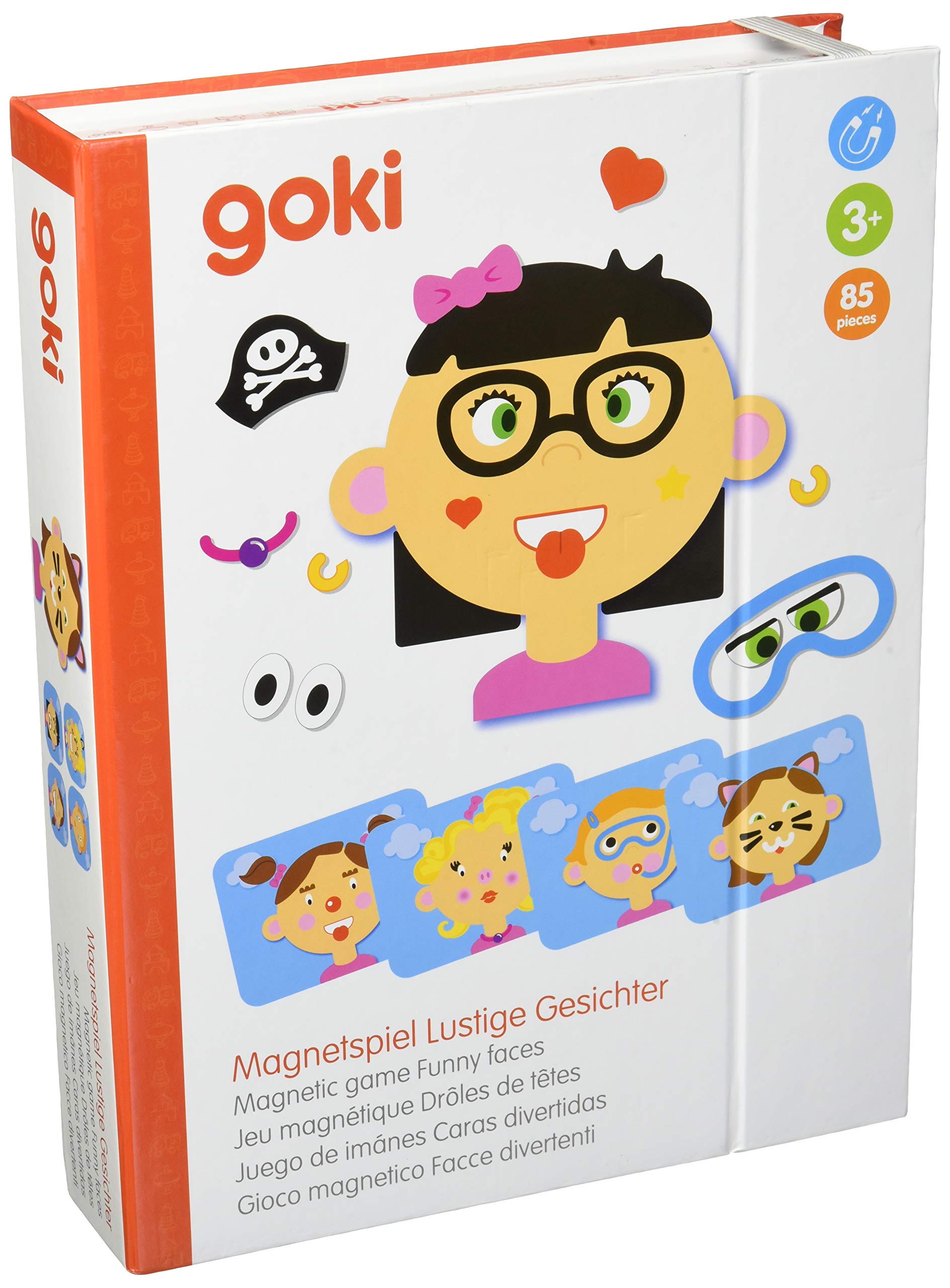 GOKI 58492 Magnetic Game: Funny Faces Girl